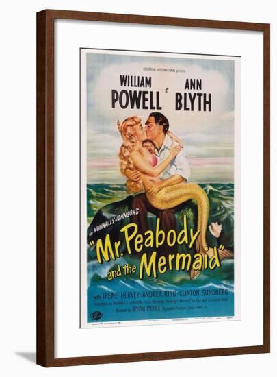 Mr. Peabody and the Mermaid, from Left: Ann Blyth, William Powell, 1948-null-Framed Art Print