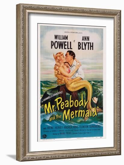 Mr. Peabody and the Mermaid, from Left: Ann Blyth, William Powell, 1948-null-Framed Art Print