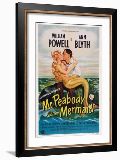 Mr. Peabody and the Mermaid, from Left: Ann Blyth, William Powell, 1948-null-Framed Art Print