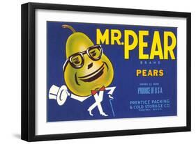 Mr. Pear Label-null-Framed Art Print
