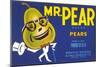 Mr. Pear Label-null-Mounted Art Print