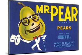 Mr. Pear Label-null-Mounted Art Print