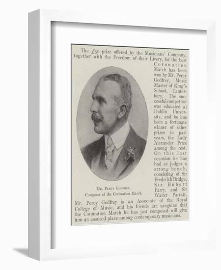 Mr Percy Godfrey, Composer of the Coronation March-null-Framed Giclee Print