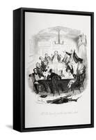 Mr. Pickwick Addresses the Club, Illustration from 'The Pickwick Papers' by Charles Dickens…-Hablot Knight Browne-Framed Stretched Canvas