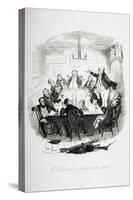 Mr. Pickwick Addresses the Club, Illustration from 'The Pickwick Papers' by Charles Dickens…-Hablot Knight Browne-Stretched Canvas