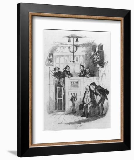 Mr. Pickwick and Sam in the Attorney's Office, Illustration from 'The Pickwick Papers'-Hablot Knight Browne-Framed Giclee Print