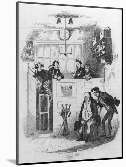 Mr. Pickwick and Sam in the Attorney's Office, Illustration from 'The Pickwick Papers'-Hablot Knight Browne-Mounted Giclee Print