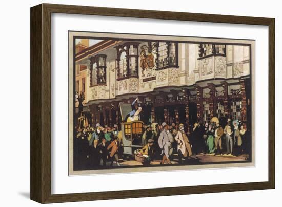 Mr. Pickwick Passes the Ancient House Ipswich Suffolk-Fred Taylor-Framed Art Print