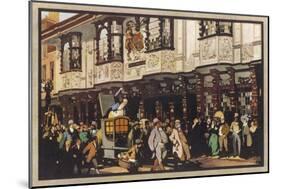 Mr. Pickwick Passes the Ancient House Ipswich Suffolk-Fred Taylor-Mounted Art Print