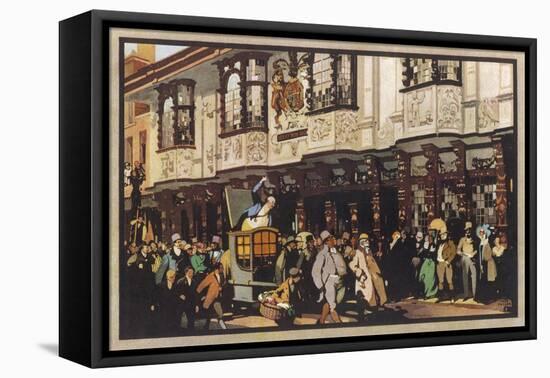 Mr. Pickwick Passes the Ancient House Ipswich Suffolk-Fred Taylor-Framed Stretched Canvas