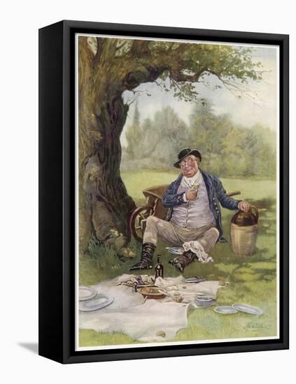 Mr. Pickwick Picnics-Frederick Barnard-Framed Stretched Canvas