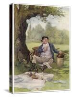 Mr. Pickwick Picnics-Frederick Barnard-Stretched Canvas