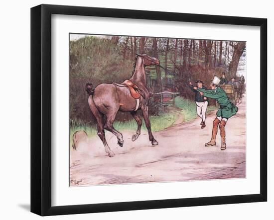 Mr Pickwick Ran to His Assistance-Cecil Aldin-Framed Giclee Print