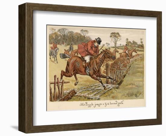 Mr Popple Jumps Gate-null-Framed Art Print