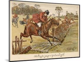 Mr Popple Jumps Gate-null-Mounted Art Print