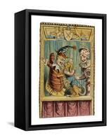 Mr. Punch with Toby the Dog and a Clown-null-Framed Stretched Canvas