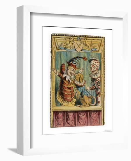 Mr. Punch with Toby the Dog and a Clown-null-Framed Premium Giclee Print