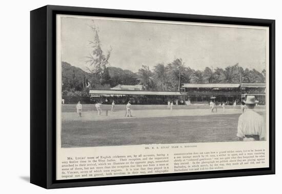 Mr R S Lucas's Team Vs Barbados, Cricket-null-Framed Stretched Canvas