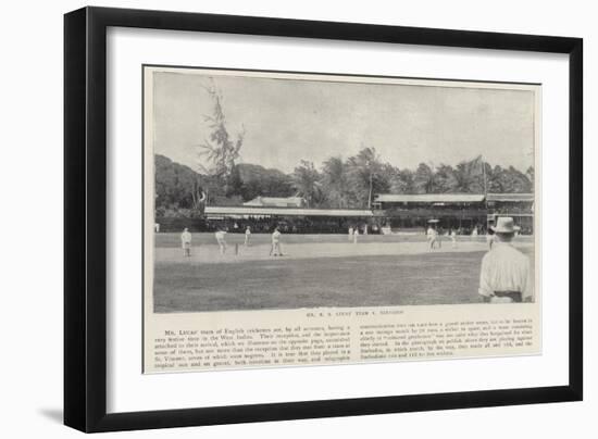 Mr R S Lucas's Team Vs Barbados, Cricket-null-Framed Giclee Print