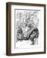 Mr Riah and Miss Wren at the Six Jolly Fellowship Porters, 1912-Harry Furniss-Framed Giclee Print