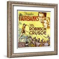 MR. ROBINSON CRUSOE, top right: Douglas Fairbanks, 1932.-null-Framed Art Print