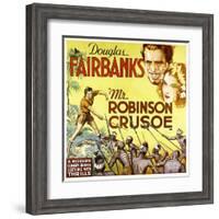 MR. ROBINSON CRUSOE, top right: Douglas Fairbanks, 1932.-null-Framed Art Print