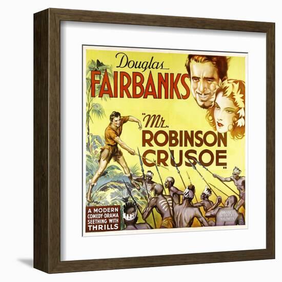 MR. ROBINSON CRUSOE, top right: Douglas Fairbanks, 1932.-null-Framed Art Print