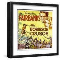 MR. ROBINSON CRUSOE, top right: Douglas Fairbanks, 1932.-null-Framed Art Print