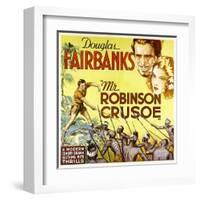 MR. ROBINSON CRUSOE, top right: Douglas Fairbanks, 1932.-null-Framed Art Print