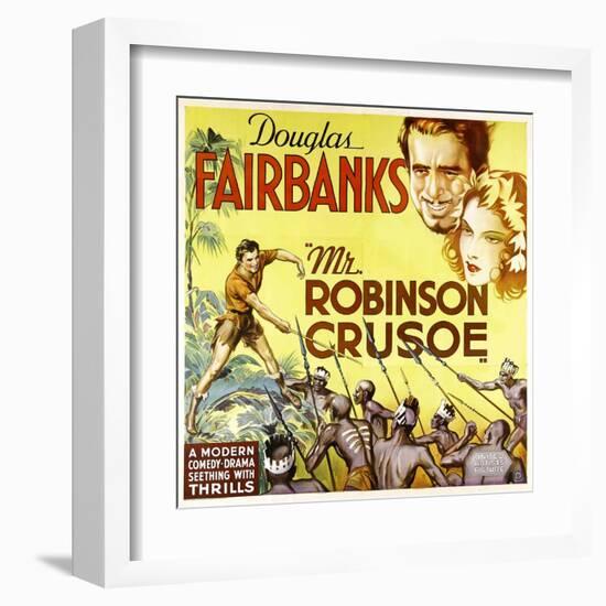 MR. ROBINSON CRUSOE, top right: Douglas Fairbanks, 1932.-null-Framed Art Print