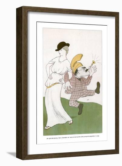 Mr Rudyard Kipling Takes a Bloomin Day Aht, on the Blasted 'Eath... 1904-Max Beerbohm-Framed Giclee Print