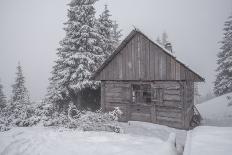 Wooden House in Winter Forest-mr. Smith-Framed Photographic Print