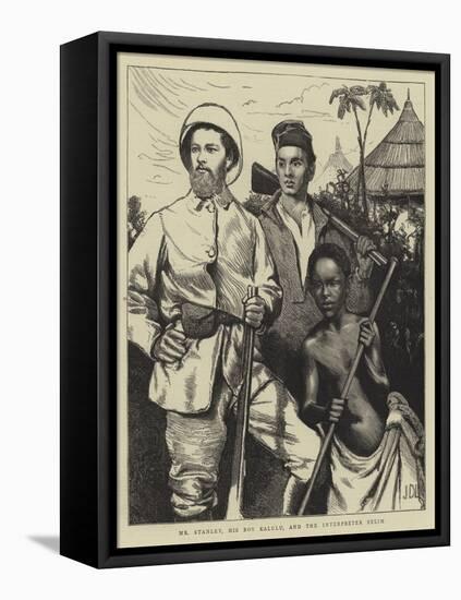 Mr Stanley, His Boy Kalulu, and the Interpreter Selim-Sir James Dromgole Linton-Framed Stretched Canvas