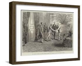 Mr Stanley's Arrival at Cannes, Interview Between the Explorer and Hrh the Prince of Wales-null-Framed Giclee Print