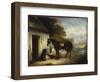 Mr. Stuart's Favourite Hunter, Vagabond' and His Flatcoated Retriever, Nell, by a Cottage Door-John E. Ferneley-Framed Giclee Print