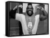 Mr. T Flexing, Showing off Muscles and Jewelry-null-Framed Stretched Canvas