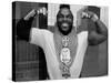 Mr. T Flexing, Showing off Muscles and Jewelry-null-Stretched Canvas