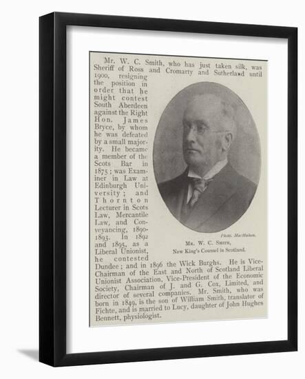 Mr W C Smith, New King's Counsel in Scotland-null-Framed Giclee Print