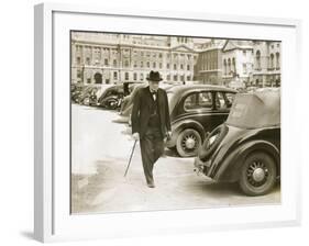 Mr. Winston Churchill, First Lord of the Admiralty, Walking to 10 Downing Street, Sept. 7, 1939-null-Framed Photo