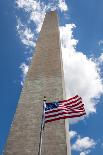 Obelisk with American Flag in National Mall, Washington Monument-mrcmos-Framed Stretched Canvas