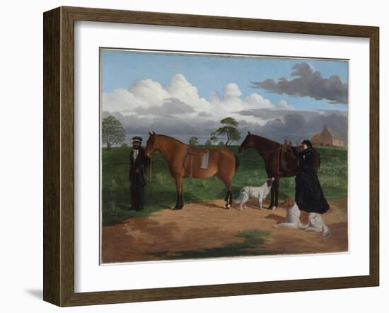 Mrs Adolphus Sceales with Black Jimmie on Merrang Station, 1856-Robert Hawker Dowling-Framed Giclee Print