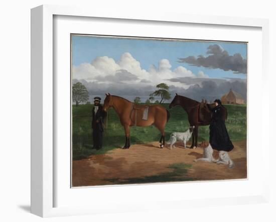 Mrs Adolphus Sceales with Black Jimmie on Merrang Station, 1856-Robert Hawker Dowling-Framed Giclee Print