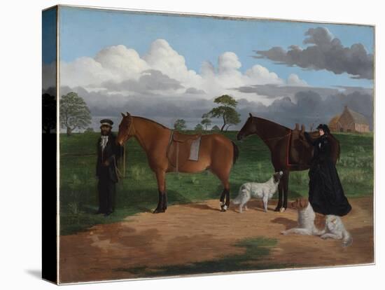 Mrs Adolphus Sceales with Black Jimmie on Merrang Station, 1856-Robert Hawker Dowling-Stretched Canvas