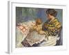 Mrs. B with Her Baby on Her Knees-Nicolas Tarkhoff-Framed Giclee Print