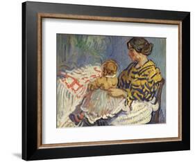 Mrs. B with Her Baby on Her Knees-Nicolas Tarkhoff-Framed Giclee Print