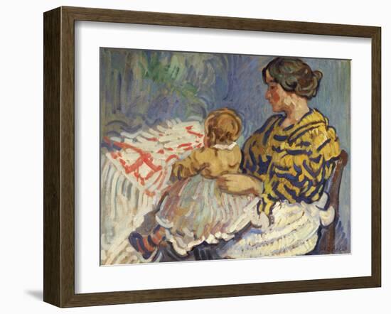 Mrs. B with Her Baby on Her Knees-Nicolas Tarkhoff-Framed Giclee Print