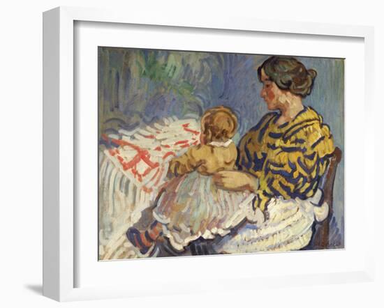 Mrs. B with Her Baby on Her Knees-Nicolas Tarkhoff-Framed Giclee Print