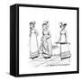 Mrs. Bennet and Her Two Youngest Girls', Illustration from 'Pride and Prejudice' by Jane Austen,…-Hugh Thomson-Framed Stretched Canvas