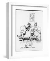 Mrs Bennet Turns to Speak to Her Husband Who is Reading a Book-Hugh Thomson-Framed Photographic Print