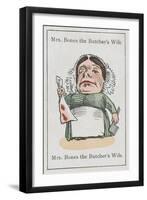 Mrs Bones the Butcher's Wife, from "Happy Families"-null-Framed Art Print